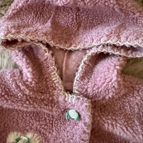 Pink fuzzy one piece outerwear - Picture 2 of 8